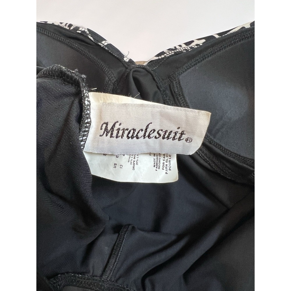 Miraclesuit One‎ Piece 12 Swimsuit Black Underwire Padded Bathing Suit Slimming - Picture 4 of 5